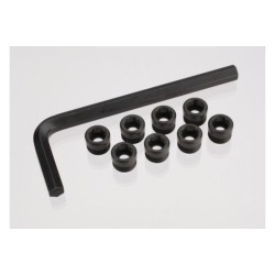 Aluminum caps, pivot ball (threaded aluminum, hard-anodized