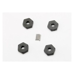 Wheel hubs, hex (4)/ axle pins (1.5x8mm) (4)