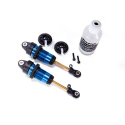 Shocks, GTR long blue-anodized, PTFE-coated bodies with TiN shafts (fully assemb