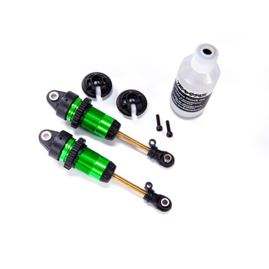 Shocks GTR long green-anodized PTFE-coated bodies with TiN shafts fully assembled without springs 2pcs