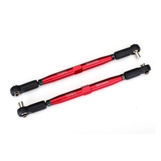 Toe links, X-Maxx (TUBES red-anodized, 7075-T6 aluminum, stronger than titanium)