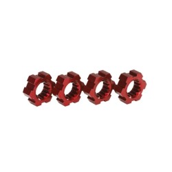 Wheel hubs, hex (2)/ hex clips aluminum (red-anodized) (4)