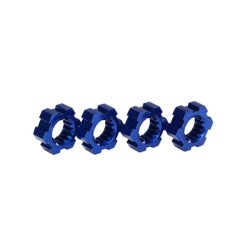 Wheel hubs, hex (2)/ hex clips aluminum (blue-anodized) (4)