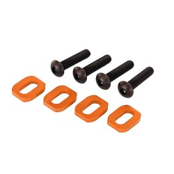 Ringetjes, motorbevestiging, aluminium (oranje geanodiseerd) (4)/ 4x18mm bcs (4)