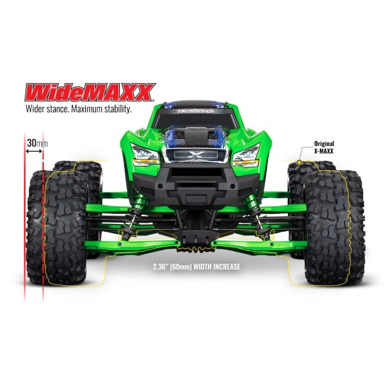 Suspension Kit, X-Maxx WideMAXX, Green, (Includes Front & Rear Suspension Arms, Front Toe Links, Shock Springs, Driveshafts)