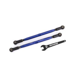Toe links, front (TUBES blue-anodized, 6061-T6 aluminum) (2) (for use with #7895 X-Maxx, WideMaxx, suspension kit)