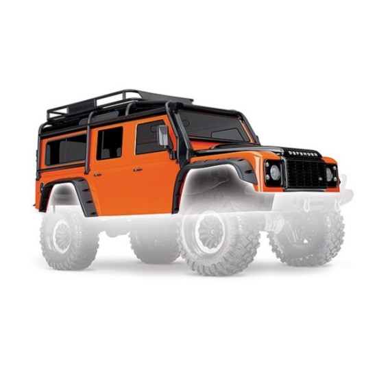 Body Land Rover Defender adventure orange complete with ExoCage inner fenders