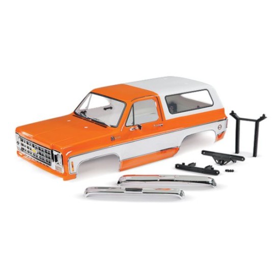 Body, Chevrolet Blazer (1979), complete (orange) (includes grille, side mirrors, door handles, windshield wipers, front & rear bumpers, decals)