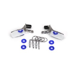 Mirrors, side, chrome (left & right)/ o-rings (4)/ body clips (4) (fits #8130 bo