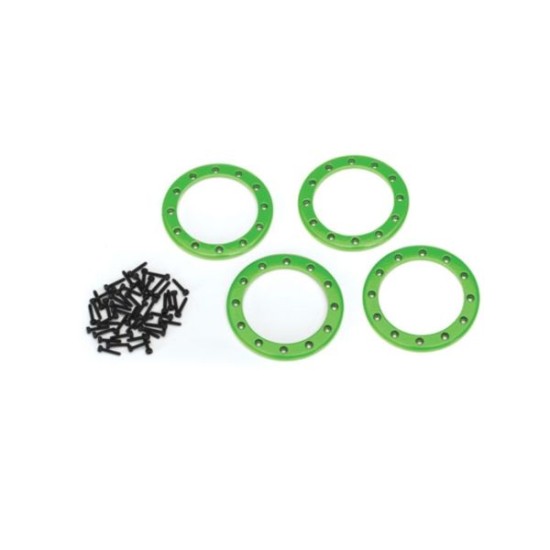 Beadlock rings, green (2.2) (aluminum)  (4)/ 2x10 CS (48)