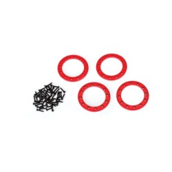 Beadlock rings, red (1.9') (aluminum) (4)/ 2x10 CS (48)