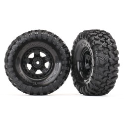 Tires and wheels, assembled, glued (TRX-4 Sport, satin chrome, black beadlock 1.9' wheels, Canyon Trail 4.6x1.9' tires) (2)