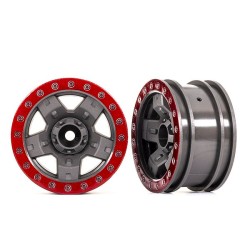 Wielen, TRX-4 Sport 2.2 (grijs, rood beadlock-stijl) (2)