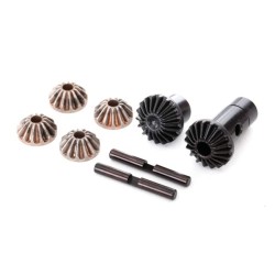 Gear set, differential (output gears (2), spider gears (4),