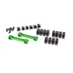Mounts, suspension arms, aluminum (green-anodized) (front &