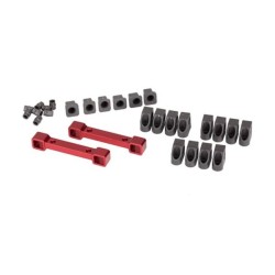 Mounts, suspension arms, aluminum (red-anodized) (front & re