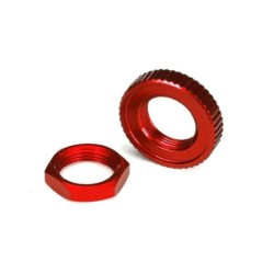 Servo saver nuts, aluminum, red-anodized (hex (1) serrated