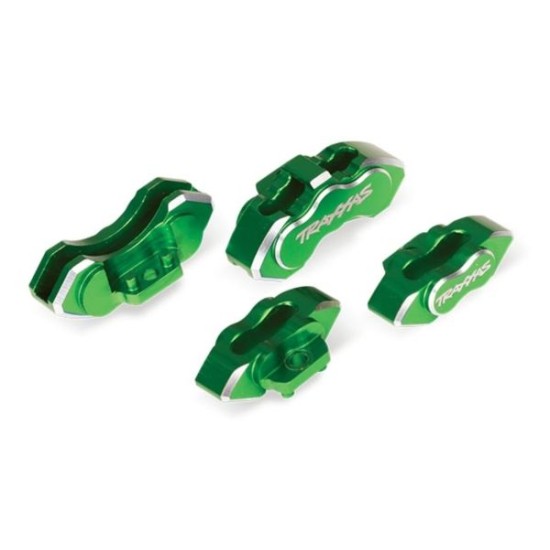 Brake calipers, 6061-T6 aluminum (green-anodized), front (2)/ rear (2)