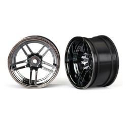 Wheels, 1.9' split-spoke (black chrome) (wide, rear) (2)