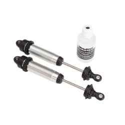 Shocks, GTR, 134mm, silver aluminum (fully assembled w/o springs) (front, thread