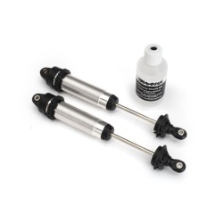 Shocks, GTR, 139mm, silver aluminum (fully assembled w/o springs) (rear, threade