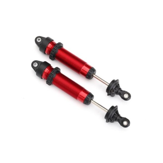 Shocks, GTR, 139mm, aluminum (red-anodized) (fully assembled w/o springs) (rear,