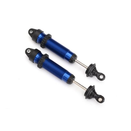 Shocks, GTR, 139mm, aluminum (blue-anodized) (fully assembled w/o springs) (rear