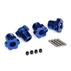 Wheel hubs, splined, 17mm (blue-anodized) (4)/ 4x5 GS (4), 3x14mm pin (4)