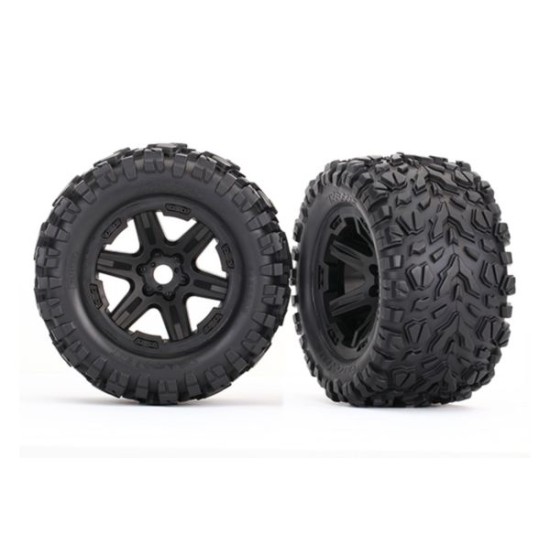 Tires & wheels, assembled, glued (black wheels, Talon EXT tires, foam inserts) (