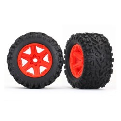 Tires & wheels, assembled, glued (orange wheels, Talon EXT tires, foam inserts)