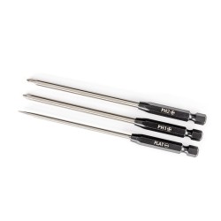 Speed Bit Set, screwdriver, 3-piece straight (3mm slotted, #1 Phillips, and #2 Phillips bits), 1/4' drive