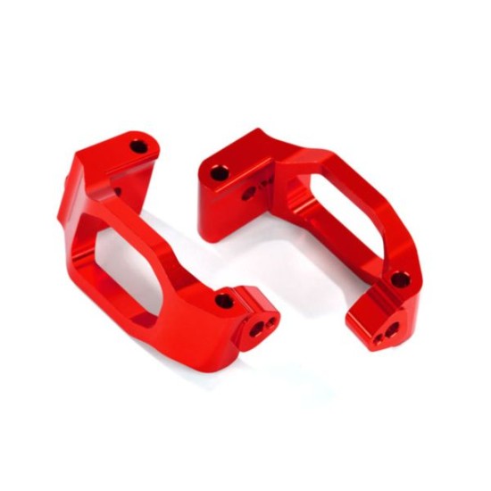 Caster blocks (c-hubs), 6061-T6 aluminum (red-anodized), left & right/ 4x22mm pi