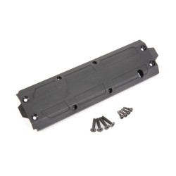 Skidplate, center/ 4x20 CCS (4)/ 3x10 CS (4) (fits Maxx with extended chassis (352mm wheelbase))