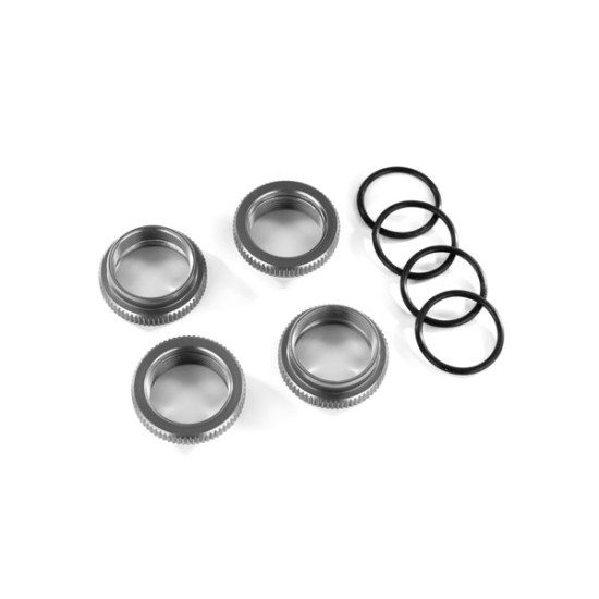 Veerhouder (versteller), grijs-geanodiseerd aluminium, GT-Maxx schokdempers (4) (geassembleerd met o-ring)