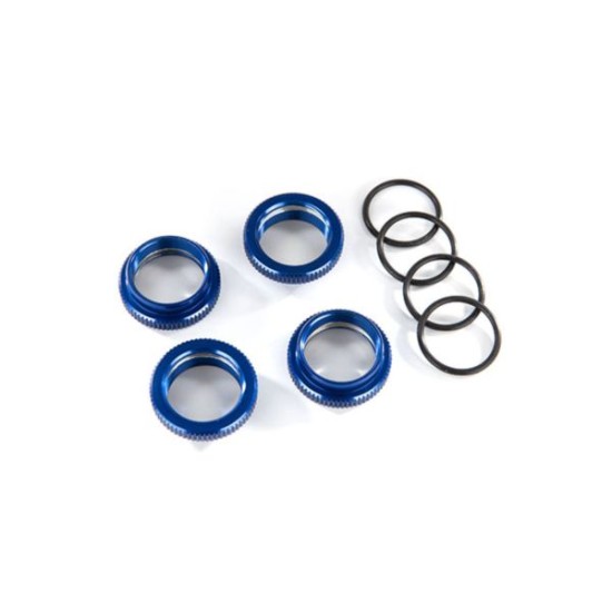 Veerhouder (versteller), blauw-geanodiseerd aluminium, GT-Maxx schokdempers (4) (geassembleerd met o-ring)