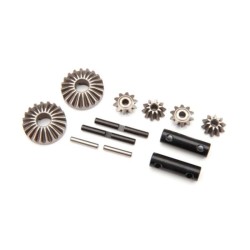 Gear set, differential (output gears (2)/ spider gears (4)/ spider gear shaft (2