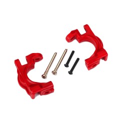 Caster blocks (c-hubs), extreme heavy duty, red (left & right)/ 3x32mm hinge pins (2)/ 3x20mm BCS (2) (for use with #9080 upgrade kit)
