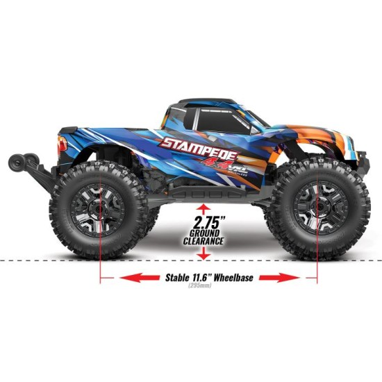 Traxxas Stampede 4X4 VXL HD zonder batterij en lader groen