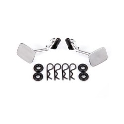Mirrors, side, chrome (left & right)/ o-rings (4)/ body clips (4) (fits #9112 body)