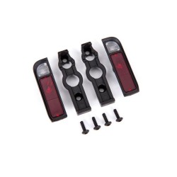 Tail light housing, black (2)/ lens (2)/ retainers (left & right)/ 2.6x8 BCS (self-tapping) (4)