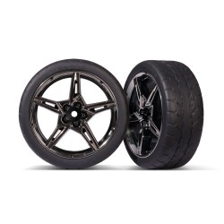 Tires and wheels, assembled, glued (split-spoke black chrome wheels, 1.9' Response tires) (front) (2)