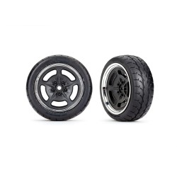 Tires and wheels, assembled, glued (black with chrome wheels, 1.9' Response tires) (front) (2)