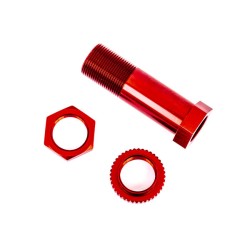 Servo Saver Post/ Adjuster Nut/ Locknut (Red-Anodized, 6061-T6 Aluminum) (1 Each)