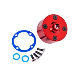 Carrier, differential (aluminum, red-anodized)/ differential bushing/ ring gear gasket/ 3x10mm CCS (4)