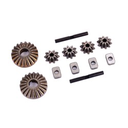 Gear set, differential (output gears (2)/ spider gears (4)/ spider gear shafts (2)/ spacers (4))