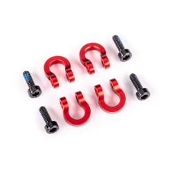 Bumper D-ringen, voor of achter, 6061-T6 aluminium (rood-geanodiseerd) (4)/ 1,6x5mm CS (met schroefdraadborgmiddel) (4)