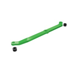Steering link, 6061-T6 aluminum (green-anodized)/ servo horn, metal/ spacers (2)/ 3x6mm CCS (with threadlock) (1)/ 2.5x7mm SS (with threadlock) (1)