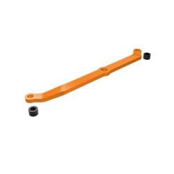 Steering link, 6061-T6 aluminum (orange-anodized)/ servo horn, metal/ spacers (2)/ 3x6mm CCS (with threadlock) (1)/ 2.5x7mm SS (with threadlock) (1)