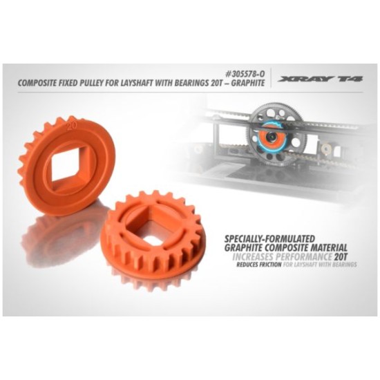 Fixed Pulley For Layshaft With Bearings 20T - Graphite (2)