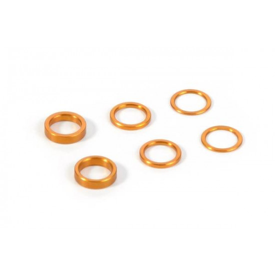 Set Of Alu Shims 6.37X8.4Mm (0.5Mm, 1.0Mm, 2.0Mm) - Orange